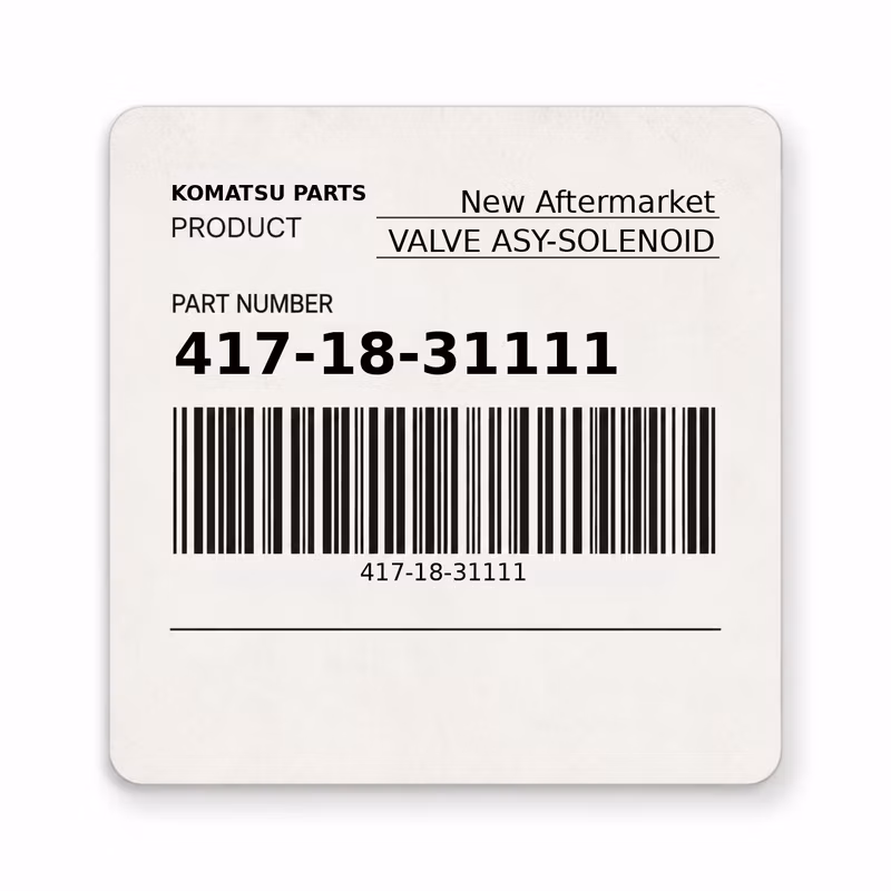 417-18-31111 VALVE ASY-SOLENOID fits Komatsu (New Aftermarket)