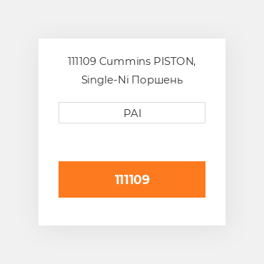 111109 Cummins PISTON, Single-Ni Поршень комплект