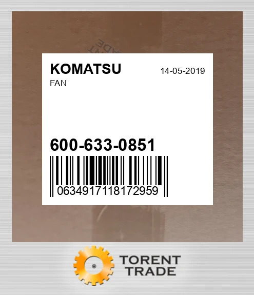 600-633-0851 FAN KOMATSU NEW AFTERMARKET