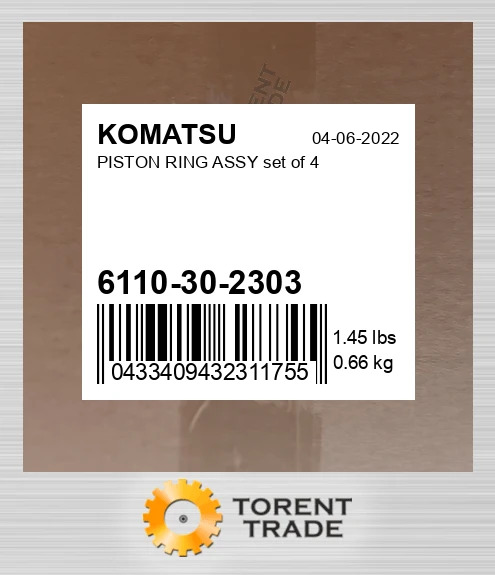 6110302303 Поршень Кільце у зборі KOMATSU NEW AFTERMARKET