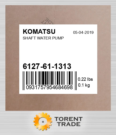 6127611313 вал Водяний насос KOMATSU NEW AFTERMARKET