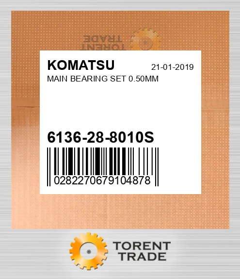 6136-28-8010S Корінний Комплект підшипників 0.50MM KOMATSU NEW AFTERMARKET