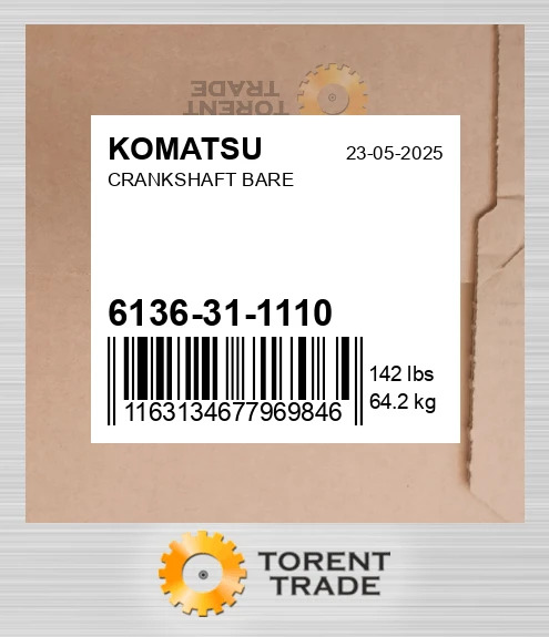 6136311110 Колінчастий вал без шестерні FOR S6D105 KOMATSU NEW AFTERMARKET