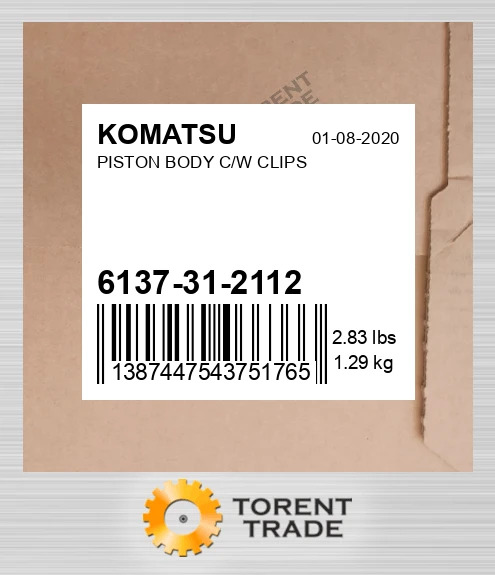 6137312112 Поршень з корпусом і кліпсами KOMATSU NEW AFTERMARKET