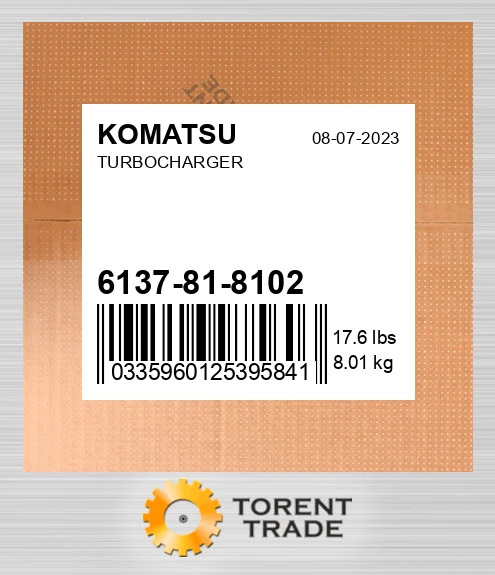 6137818102 Турбонагнітач KOMATSU NEW AFTERMARKET