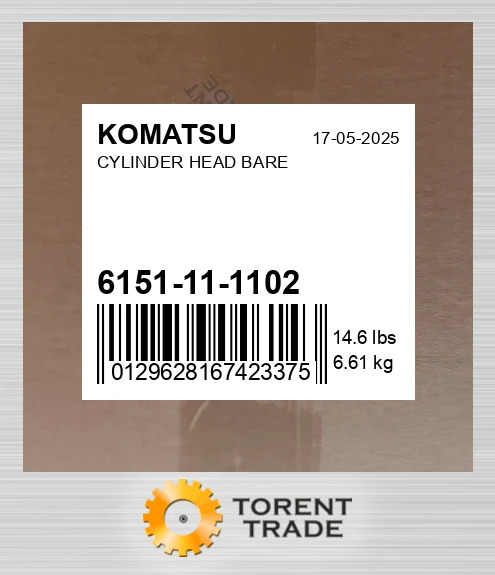 6151111102 Головка блока циліндрів BARE KOMATSU NEW AFTERMARKET