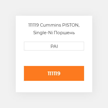 111119 Cummins PISTON, Single-Ni Поршень комплект