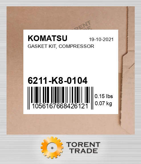 6211k80104 Комплект прокладок, Компресор KOMATSU NEW AFTERMARKET