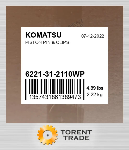 6221312110wp Поршень, палець і кліпси KOMATSU NEW AFTERMARKET