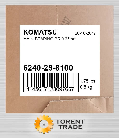6240298100 Корінний Підшипник PR 0.25mm KOMATSU NEW AFTERMARKET
