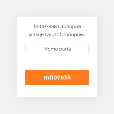 M-1107838 Стопорне кільце Deutz Стопорне кільце Circlip- Int