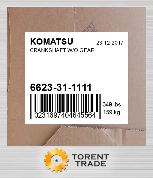 6623311111 Колінчастий вал без шестерні KOMATSU NEW AFTERMARKET