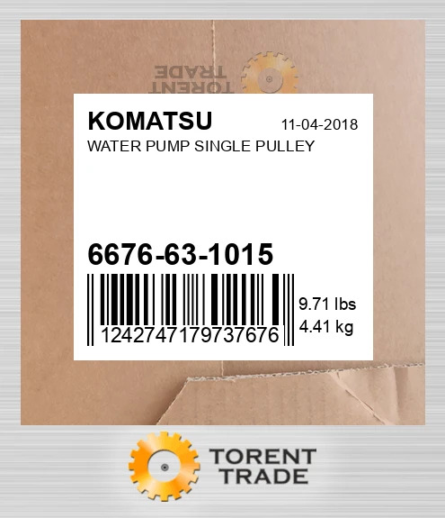 6676631015 Водяний насос SINGLE PULLEY KOMATSU NEW AFTERMARKET