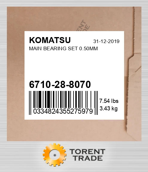 6710288070 Корінний Комплект підшипників 0.50MM KOMATSU NEW AFTERMARKET