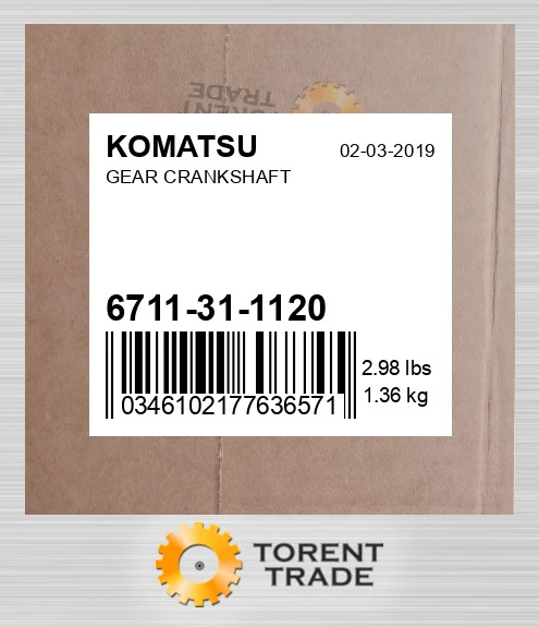 6711311120 Шестерня Колінчастий вал KOMATSU NEW AFTERMARKET