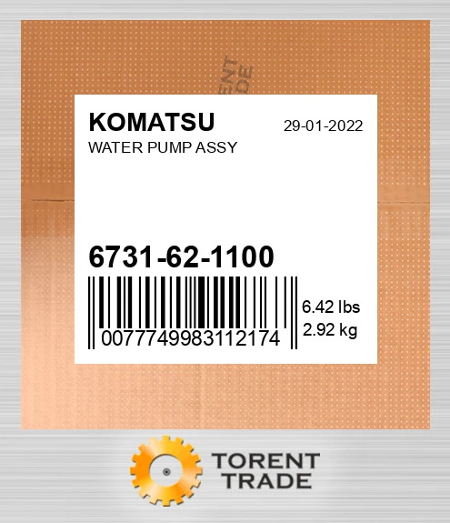 6731621100 Водяний насос у зборі KOMATSU NEW AFTERMARKET