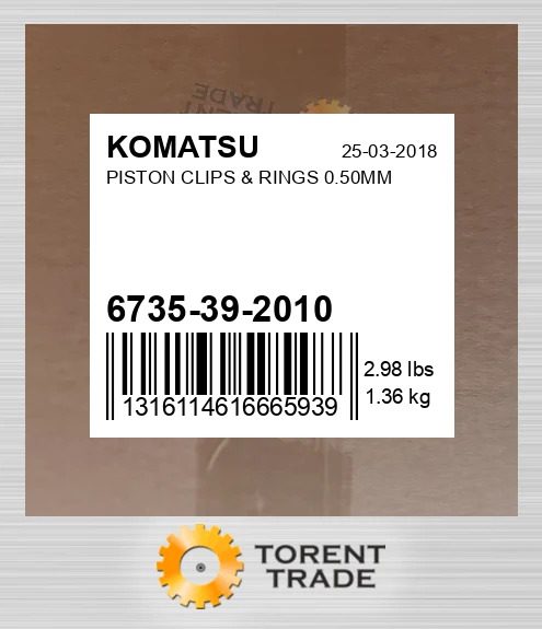 6735392010 Поршень, кліпси та кільця 0.50MM KOMATSU NEW AFTERMARKET