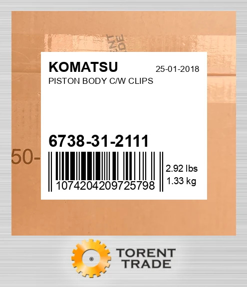 6738312111 Поршень корпус & Кліпси KOMATSU NEW AFTERMARKET