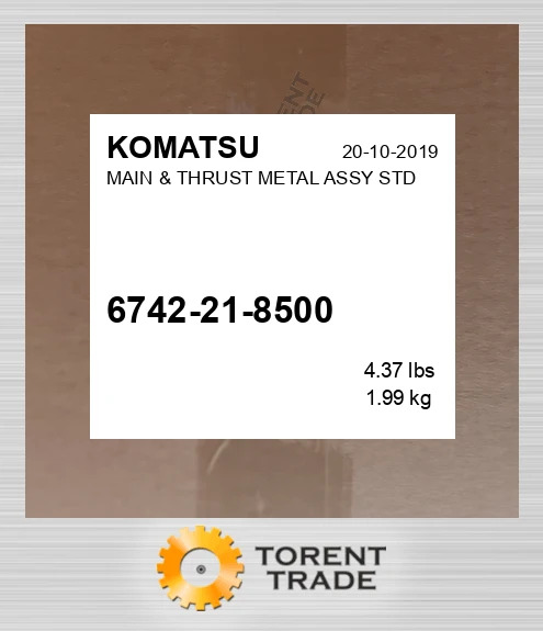 6742218500 Корінний і упорний вкладиші у зборі, стандарт KOMATSU NEW AFTERMARKET