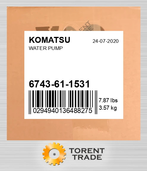 6743611531 Водяний насос KOMATSU NEW AFTERMARKET