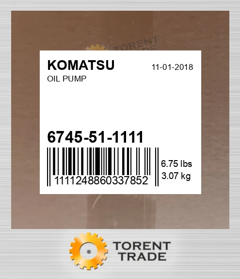6745511111 Масляний насос KOMATSU NEW AFTERMARKET