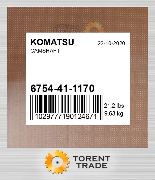 6754411170 Розподільний вал KOMATSU NEW AFTERMARKET