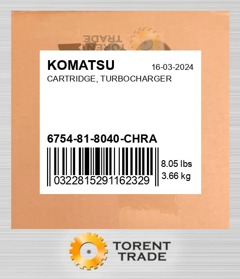 6754818040chra Картридж турбонагнітача KOMATSU NEW AFTERMARKET