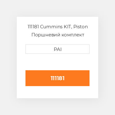 111181 Cummins KIT, Piston Поршневий комплект