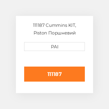 111187 Cummins KIT, Piston Поршневий комплект