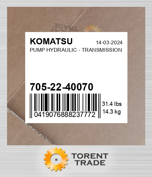 7052240070 Насос, Гідравлічний - TRANSMISSION CATERPILLAR NEW AFTERMARKET