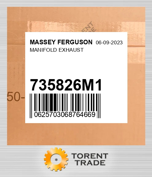 735826M1 колектор, EXHAUST MASSEY FERGUSON NEW AFTERMARKET