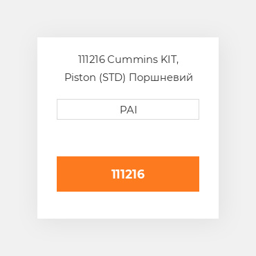 111216 Cummins KIT, Piston (STD) Поршневий комплект
