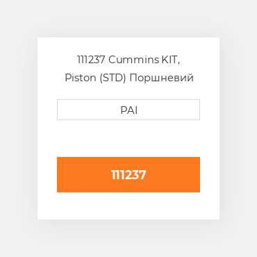 111237 Cummins KIT, Piston (STD) Поршневий комплект