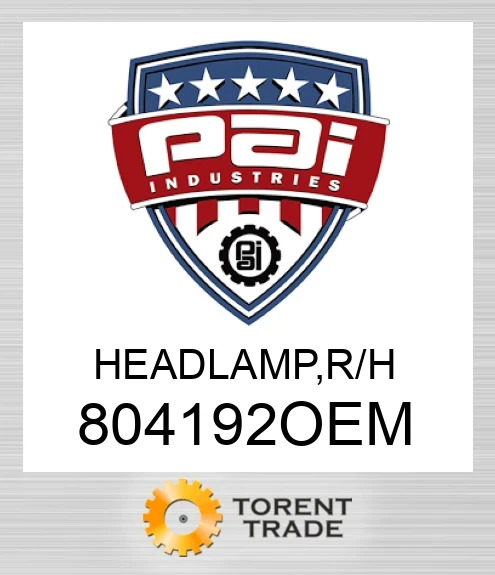 804192OEM Headlamp, r/h PAI INDUSTRIES