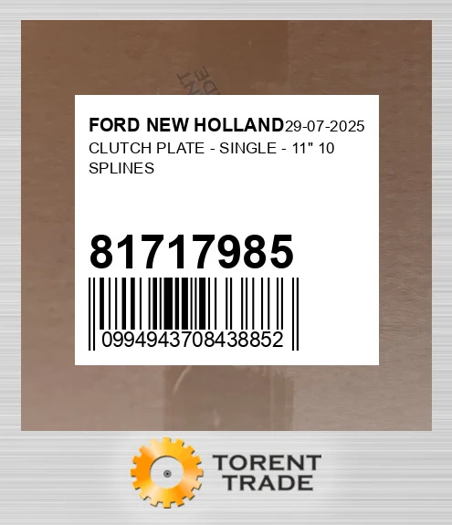 81717985 Диск зчеплення - SINGLE - 11 FORD NEW HOLLAND NEW AFTERMARKET