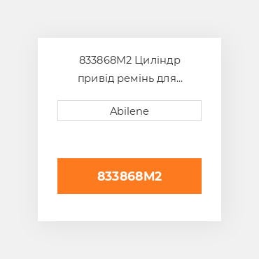 833868M2 Циліндр привід ремінь для Massey Ferguson комбайн, 833868m2 MASSEY FERGUSON NEW AFTERMARKET