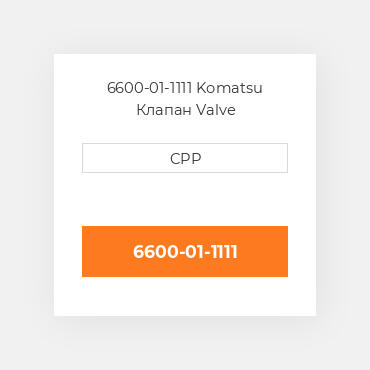 6600-01-1111 Komatsu Клапан Valve