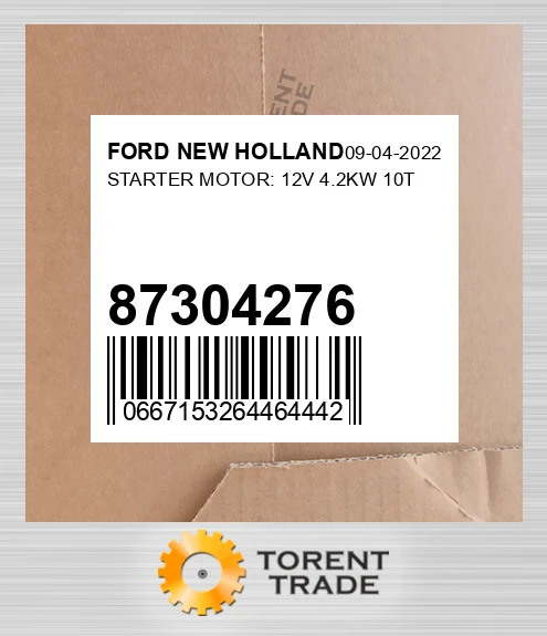 87304276 стартер двигун - 12V, 4.2KW, 10T FORD NEW HOLLAND NEW AFTERMARKET