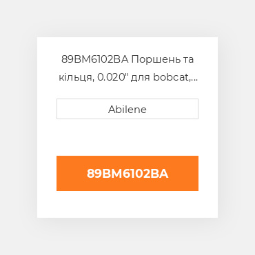 89BM6102BA Поршень та кільця, 0.020" для bobcat, New holland, gehl мінінавантажувач, 89bm6102ba CATERPILLAR NEW AFTERMARKET
