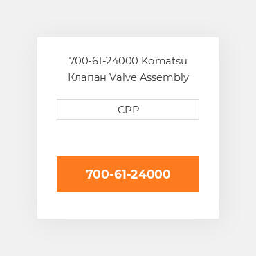 700-61-24000 Komatsu Клапан Valve Assembly