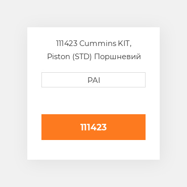 111423 Cummins KIT, Piston (STD) Поршневий комплект