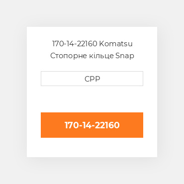170-14-22160 Komatsu Стопорне кільце Snap Ring