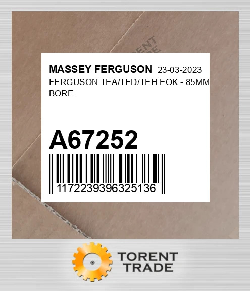 A67252 Капітальний ремонтний комплект двигуна - 85MM BORE MASSEY FERGUSON NEW AFTERMARKET