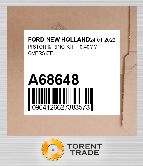 A68648 Поршень & Кільце комплект - 0.40MM OVERSIZE FORD NEW HOLLAND NEW AFTERMARKET