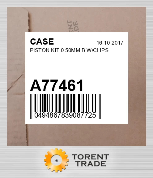 A77461 Поршень комплект, 0.50MM, B W/Кліпси CASE NEW AFTERMARKET