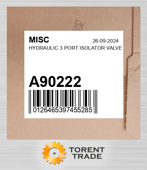 A90222 Гідравлічний 3 PORT ISOLATOR Клапан MISC NEW AFTERMARKET