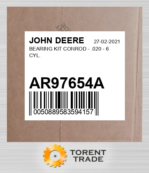 AR97654A Комплект шатунних підшипників 0.020 JOHN DEERE NEW AFTERMARKET