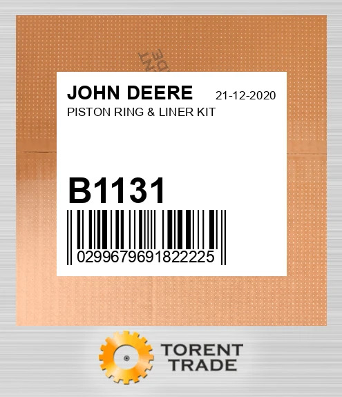B1131 Поршень, Кільце & Комплект гільз JOHN DEERE NEW AFTERMARKET