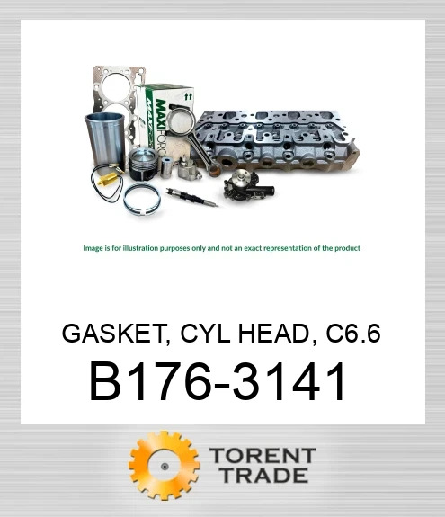 B176-3141 Прокладка, головка блоку циліндрів, C6.6MAXIFORCE
