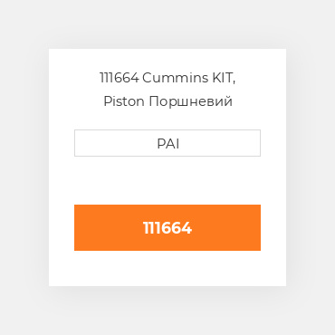 111664 Cummins KIT, Piston Поршневий комплект